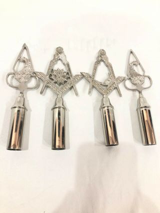 Silver Color Freemason Masonic Pole Topper,  Masonic Blue Lodge Rods & Tops