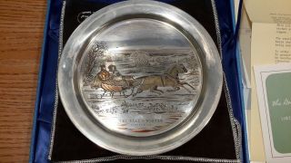 The Road Winter Currier Ives Christmas Sterling Silver Plate 1972 Danbury 2