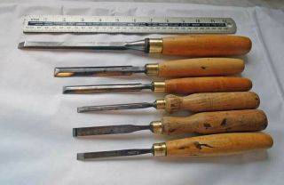 Vintage Selection Of 6 Quality Chisels,  By Marples Et Al Vgc Old Tool