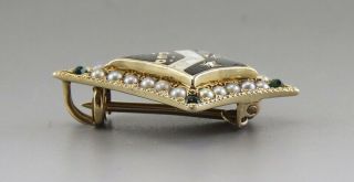 c1899 14k Gold Pearl Diamond Kappa Alpha Theta Sorority Pin Badge 2
