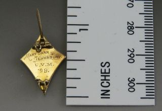 c1899 14k Gold Pearl Diamond Kappa Alpha Theta Sorority Pin Badge 3