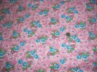 Full Vintage Feedsack: Blue,  Red,  and White FLowers on Pink 3
