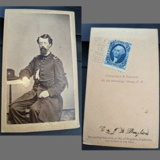 ALBUM W 12 CDV CIVIL WAR SOLDIERS OWNED BY CAPT.  J.  R.  BAUGHTON / 134TH NYN 2