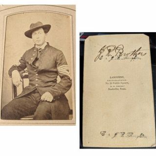 ALBUM W 12 CDV CIVIL WAR SOLDIERS OWNED BY CAPT.  J.  R.  BAUGHTON / 134TH NYN 5