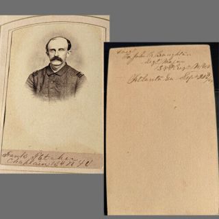 ALBUM W 12 CDV CIVIL WAR SOLDIERS OWNED BY CAPT.  J.  R.  BAUGHTON / 134TH NYN 7
