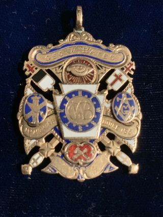 Freemason Knights Templar Scottish Rite York Rite 10k Gold Pendant Necklace