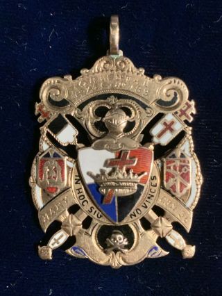 Freemason Knights Templar Scottish Rite York Rite 10k Gold Pendant Necklace 2