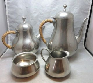 K.  M.  D Tiel Royal Holland Pewter Coffee & Tea Pot,  Creamer,  Sugar