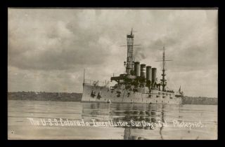 Dr Who Uss Colorado Navy Ship In San Diego Ca Vintage Postcard C102584