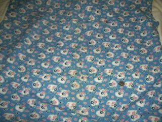 Full Vintage Feedsack: Blue with Hearts,  Pink and Blue Flowers 2