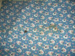 Full Vintage Feedsack: Blue with Hearts,  Pink and Blue Flowers 5