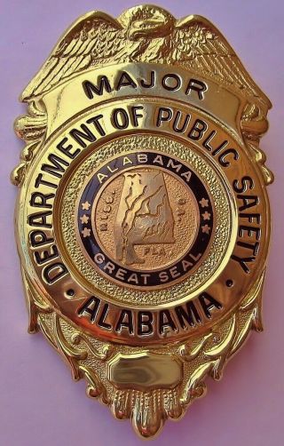 Older Style Alabama Department Of Public Safety Breast Badge - Hallmarked