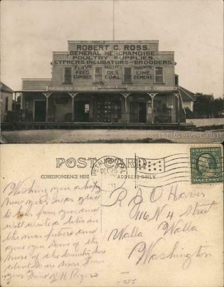 1911 Rppc Cotati,  Ca Robert C.  Ross General Merchandise Store Sonoma County