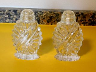 Vintage Crystal Glass Salt And Pepper Shakers