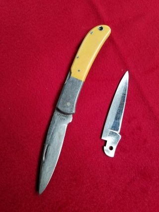 Al Mar Knives Falcon Knife Micarta Handle 2 3/4 " Ray Johnson Damascus Blade