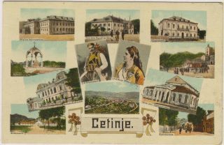 T) Postcard Cetinje Montenegro Circulated Stamp Removed