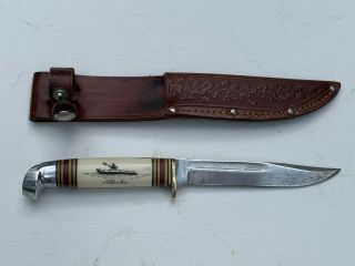 Westco Juneua Alaska Scrimshaw Fishing Hunting Knife Western Cutlery Co Ca1950 