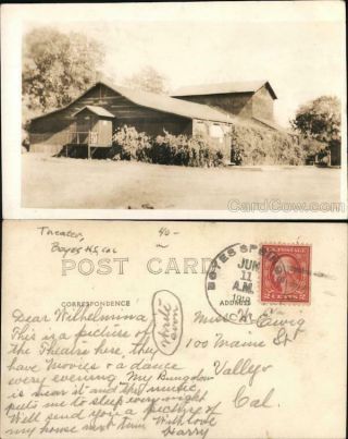 1919 Rppc Boyes Hot Springs,  Ca Theater Sonoma County California Postcard Vintage