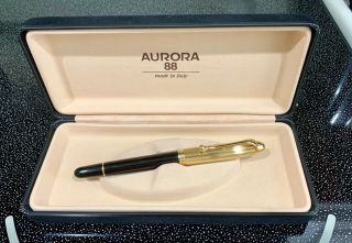 Aurora 88 Rollerball Black And Gold Plated Cap