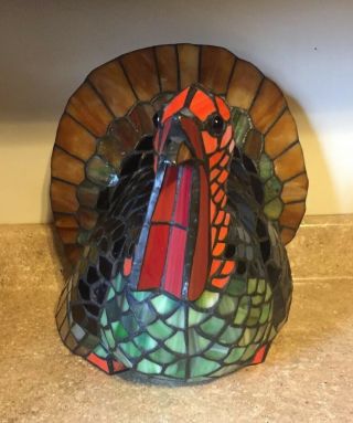 Tiffany Style Stained Glass Turkey Lamp Shade (shade Only).