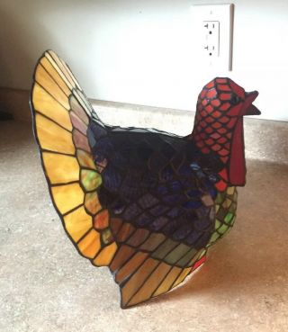 Tiffany Style Stained Glass Turkey Lamp Shade (Shade Only). 2