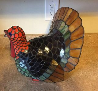 Tiffany Style Stained Glass Turkey Lamp Shade (Shade Only). 3