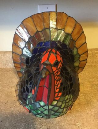 Tiffany Style Stained Glass Turkey Lamp Shade (Shade Only). 4