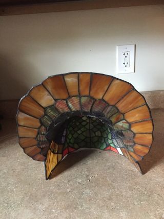Tiffany Style Stained Glass Turkey Lamp Shade (Shade Only). 5