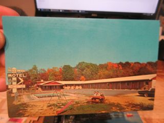 Vintage Old Postcard Maryland Oakland Dreamland Motel Deep Creek Lake Playground