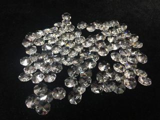 100 Swarovski Strass Crystal Octagonal Chandelier Bead Lamp Parts,  1 Hole,  14 Mm