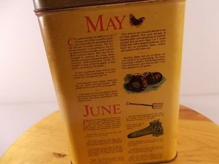 Vintage Old Farmer ' s Almanac Tin Canister Container 9 