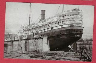 Manitowoc Wisconsin Ss Steamship Alabama In Dry Dock Postcard Goodrich Transit