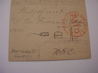 VERY EARLY OVERSEAS 1873 US POSTAL CARD BRATTLEBORO VERMONT & LONDON ENGLAND UK 10