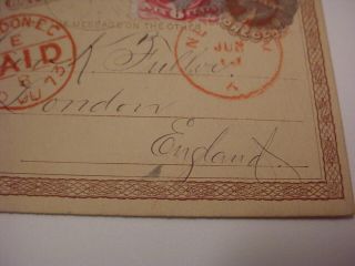 VERY EARLY OVERSEAS 1873 US POSTAL CARD BRATTLEBORO VERMONT & LONDON ENGLAND UK 6