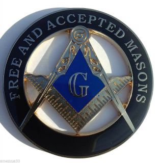 Masonry F&am Freemasons Auto Emblem Black And Golden Masonic Masonic Blue Lodge