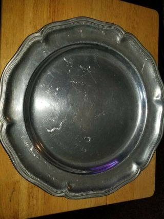 Wilton Rwp Queen Anne Pewter 14.  25 Inch Round Large Serving Tray Platter