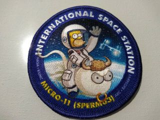 Space Mission Patch Rare International Space Station Micro - 11 Homer Simpson