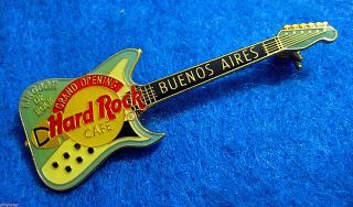 Buenos Aires Grand Opening Blue Burns Vibra - Artiste Guitar Hard Rock Cafe Pin