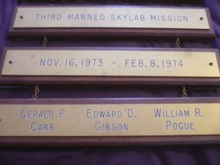 Official Mission Plaque One of a Kind Removed from NASA Facility Skylab - 4 5