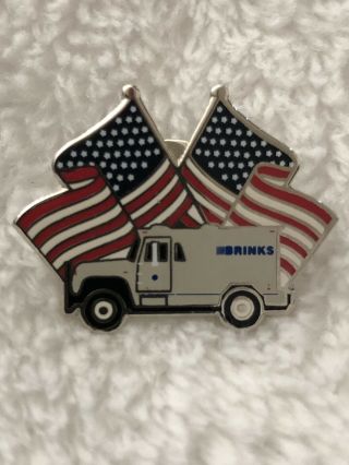 Brink’s Armour Car Independence Day Lapel Pin American Flags & Truck