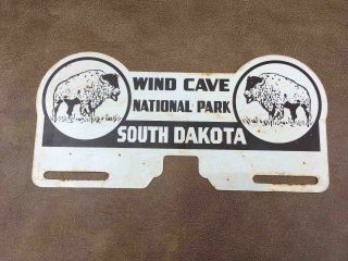 Old Wind Cave National Park South Dakota Souvenir Ad License Plate Topper