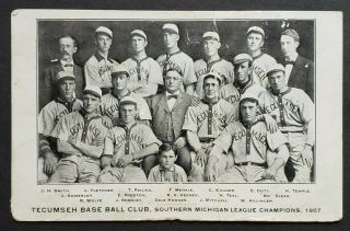 Tecumseh,  Michigan 1907 League Champions Baseball Team - Old Postcard (ej)