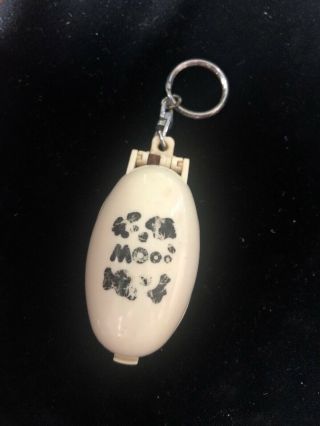 Takara Pocket Critters Keychain Cow Moo Push Motion Vintage 1993