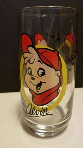 Vintage 1985 The Chipmunks Alvin Glass Cups