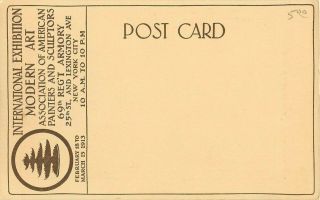 1913 International Exhibition Of Art,  York City Postcard - Marcel Duchamp 2