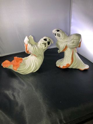 Fitz and Floyd Two Ghost Candle Holders 8