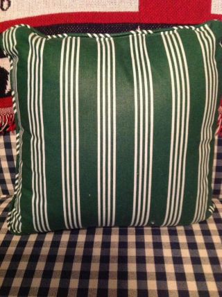 Longaberger Hunter Green Stripe Pillow