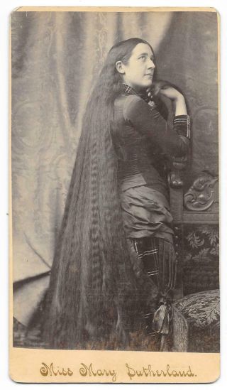Panel Card: Miss Mary Sutherland Of The Sutherland Sisters - - P.  T.  Barnum & Hair