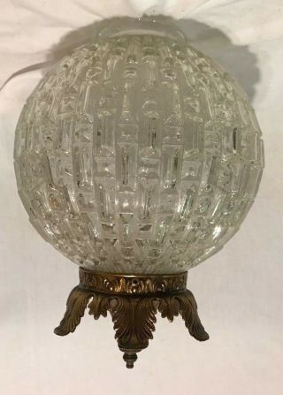 Mid Century Modern Vintage Hobnail Glass Light Globe Hollywood Regency 10 "