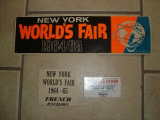Vintage 1964/65 York World’s Fair Bumper Sticker,  French Pavilion,  Mobil Oil